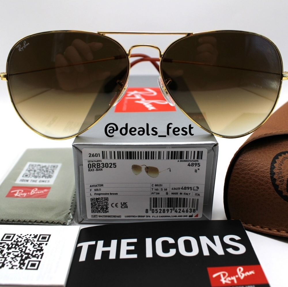 Model Display Ray-Ban Aviator Gradient Brown Rb30… - image 2